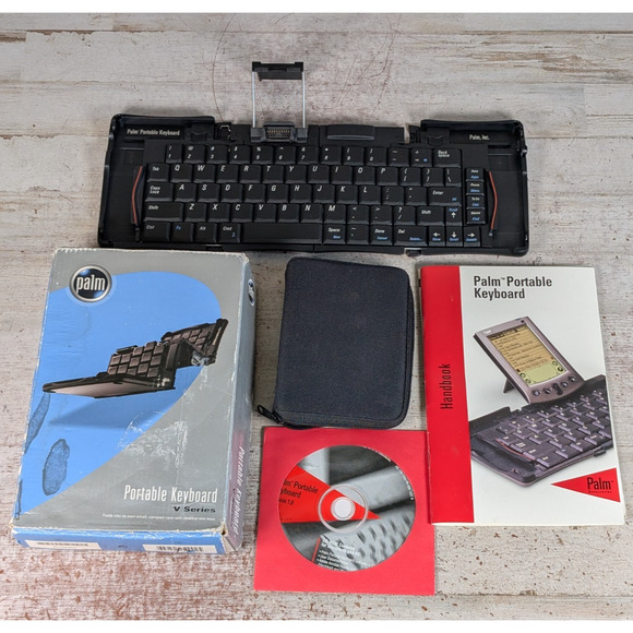 Palm Portable Keyboard for V Series PDA - Folding Compact Docking - Picture 1 of 7